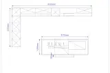 Disegno tecnico con le misure della cucina AR-TRE Mood GLK: parete attrezzata da 637 cm, lato colonne 312 cm e isola 372 x 125 cm