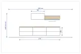 Disegno tecnico Stosa della zona soggiorno abbinata alla cucina Young: parete da 450 cm con madia sospesa da tre elementi da 90 cm e pensile
